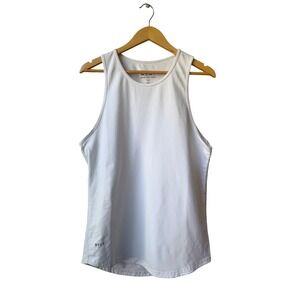 BYLT Men Drop Cut Tank Lux Size M White Sleeveless Muscle Stretch Athletic Shirt